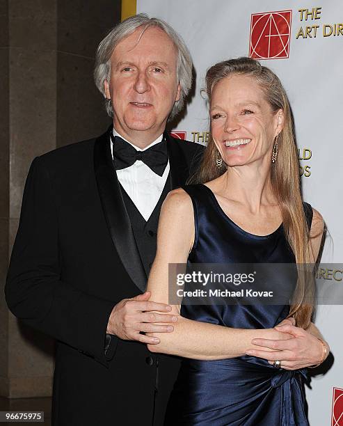 Director James Cameron and wife Suzy Amis attend the 14th Annual Art Directors Guild Awards at The Beverly Hilton Hotel on February 13, 2010 in...