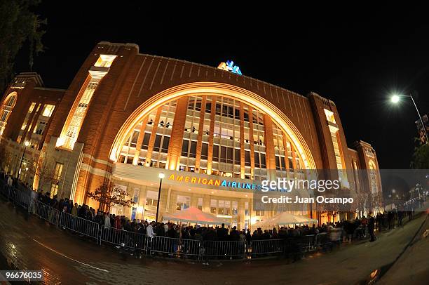 This image shows the exterior of the American Airlines Center during the Taco Bell Skills Challenge as part of All Star Saturday Night during 2010...