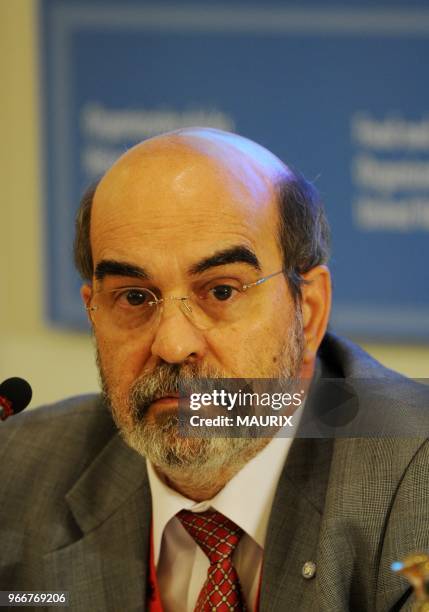 Jose Graziano da Silva elected new director-general of the United Nations Food and Agriculture Organization attends a press conference at the FAO...