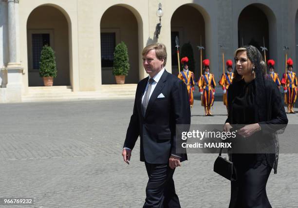 Le pape François a reçu au Vatican le roi Willem-Alexander et la reine Maxima des Pays-Bas le 22 juin 2017.