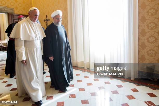 Le pape François a reçu le 26 janvier 2016 le président iranien Hassan Rohani en audience au Vatican. Le pape a appelé la République islamique à...