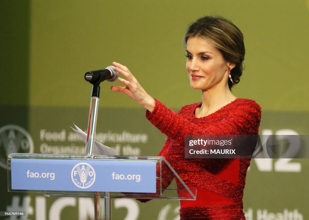 Le reine Letizia d'Espagne à la FAO - Rome