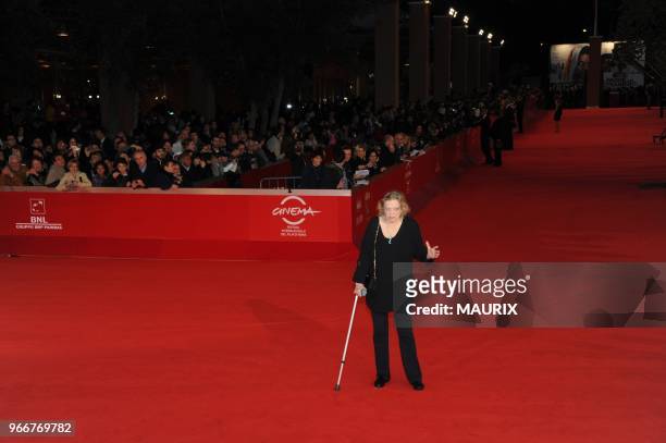 Actress Anita Ekberg arrives at the 'La Dolce Vita' world restoration premiere at the 5th Rome Film Festival in Rome, Italy on October 30, 2010....