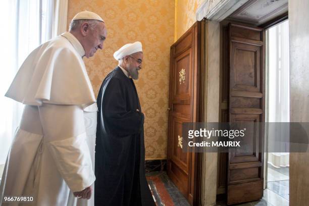 Le pape François a reçu le 26 janvier 2016 le président iranien Hassan Rohani en audience au Vatican. Le pape a appelé la République islamique à...