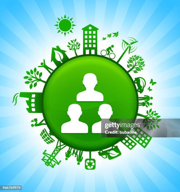 contactsw environment green button background on blue sky - environmentalist man stock illustrations