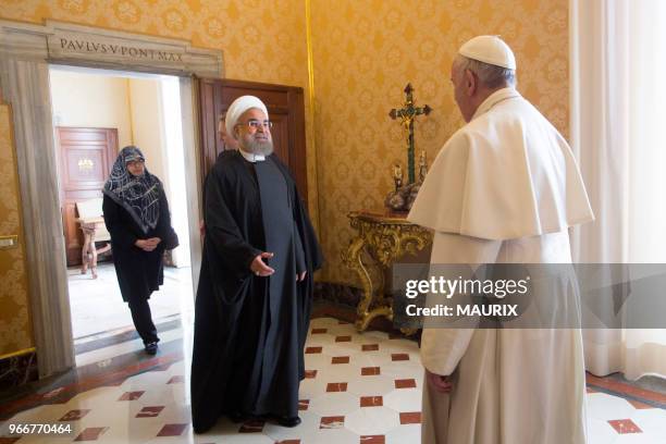 Le pape François a reçu le 26 janvier 2016 le président iranien Hassan Rohani en audience au Vatican. Le pape a appelé la République islamique à...