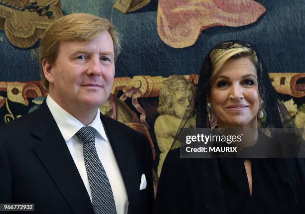 Le pape François a reçu au Vatican le roi Willem-Alexander et la reine Maxima des Pays-Bas le 22 juin 2017.