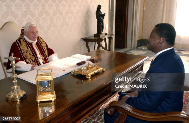 Pope Benedict XVI met Togo's president Faure Gnassigbe at the Vatican.