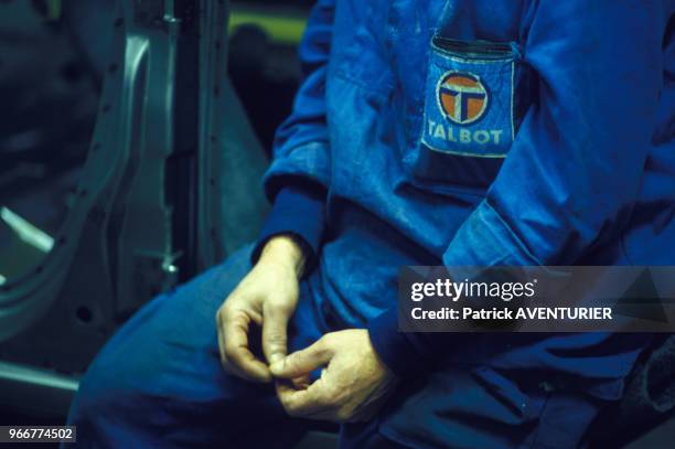 Grève à l'usine Talbot le 16 décembre 1983 à Poissy en France.