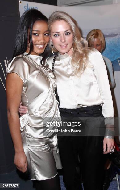 Keke Palmer and Elise Overland attend the Elise Overland Fall 2010 during Mercedes-Benz Fashion Week at Exit Art on February 13, 2010 in New York...