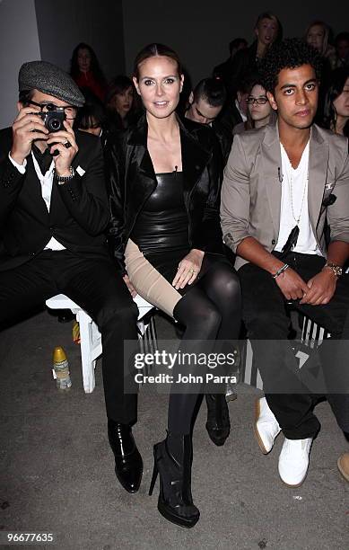 Heidi Klum attends the Elise Overland Fall 2010 during Mercedes-Benz Fashion Week at Exit Art on February 13, 2010 in New York City.