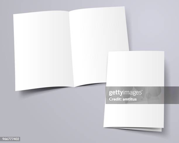 ilustrações, clipart, desenhos animados e ícones de modelo de folheto - aberto