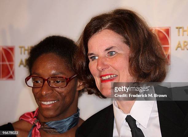 Host Paula Poundstone and her daughter attend the 14th annual Art Directors Guild Awards at the Beverly Hilton Hotel on February 13, 2010 in Beverly...