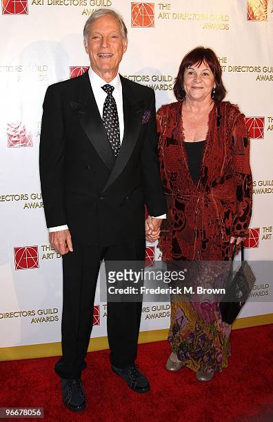 Actor Richard Chamberlain and his guest attend the 14th annual Art Directors Guild Awards at the Beverly Hilton Hotel on February 13, 2010 in Beverly...