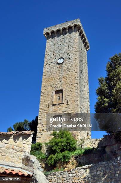 Tour de l'Horloge, village Provencal de Saint Martin de Bromes, Alpes de Hautes Provence.