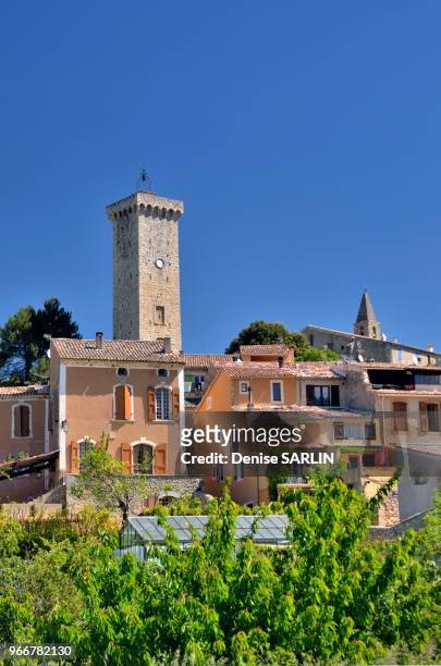 Tour de l'Horloge, village Provencal de Saint Martin de Bromes, Alpes de Hautes Provence.