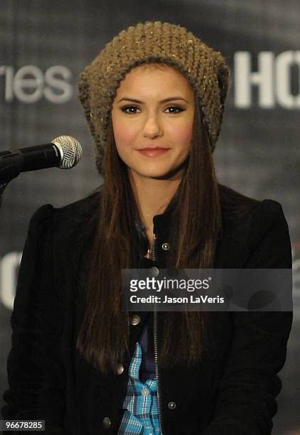 Actress Nina Dobrev attends "The Vampire Diaries" Hot Topic tour at Hot Topic on February 13, 2010 in Canoga Park, California.