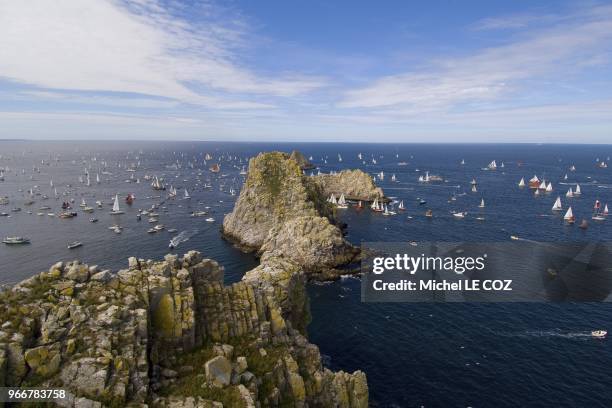 Aerial View of Brest Douarnenez Regatta on July 17, 2008 in Finistere in France.