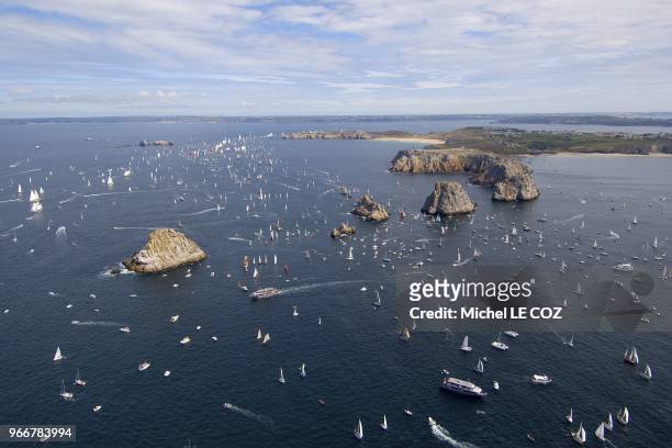 Aerial View of Brest Douarnenez Regatta on July 17, 2008 in Finistere in France.