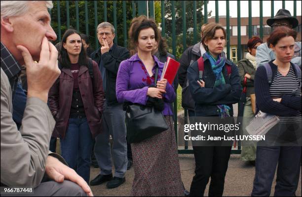 Teachers on strike in Epinay sur Seine.