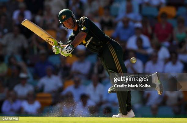 Ricky Ponting of Australia plays a ball to the leg side during the Fourth One Day International match between Australia and the West Indies at The...