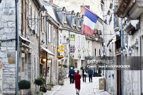 The picturesque main street of the small village of Rocamadour situated in the Dordogne into the Lot department, in the Parc Naturel R?gional des...