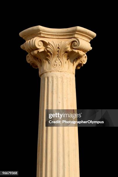 isolated column on black - corinthian column stock pictures, royalty-free photos & images