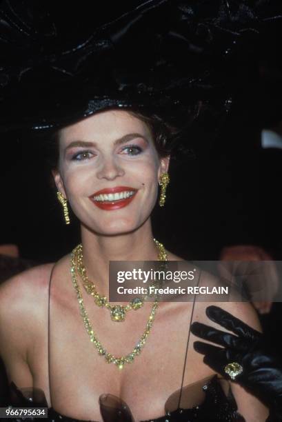 Cyrielle Clair, actrice, lors d'une soirée le 28 mai 1985 à Paris, France.