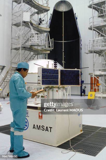 Satellitte Amsat, départ avec Ariane IV, le 28 avril 1988 à Kourou en Guyane française.