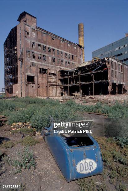 Mine de potassium à l'abandon le 23 août 1990 à Sondershausen, Allemagne.