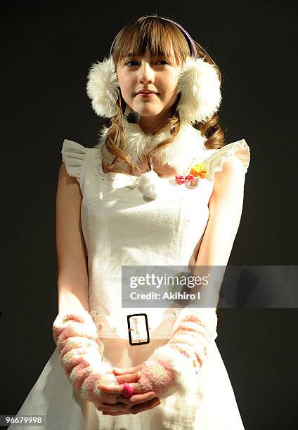 Beckii Cruel, real name Rebecca Flint attends her first album promotion event at Lazona Kawasaki on February 14, 2010 in Kawasaki, Kanagawa, Japan....