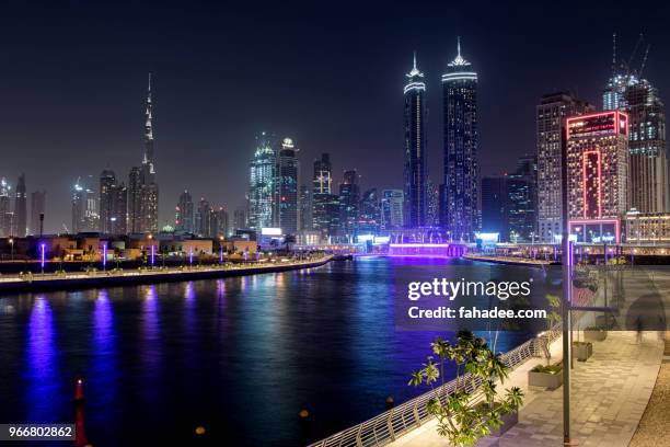 view dubai water canal - dubai bridge stock pictures, royalty-free photos & images