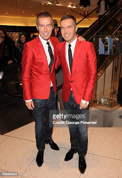 DSquared2 Creative Directors Dean and Dan Caten visit Holt Renfrew's Vancouver flagship store to sign autographs and purchases for clients to...