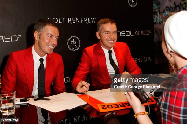 DSquared2 Creative Directors Dean and Dan Caten visit Holt Renfrew's Vancouver flagship store to sign autographs and purchases for clients to...