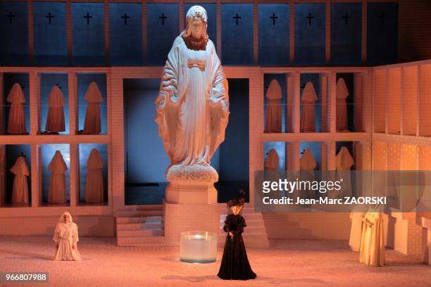 Natasha Petrinsky in a view of Suor Angelica, second part of Il Trittico, the triptych by Giacomo Puccini, is one-act opera, sung in Italian,...