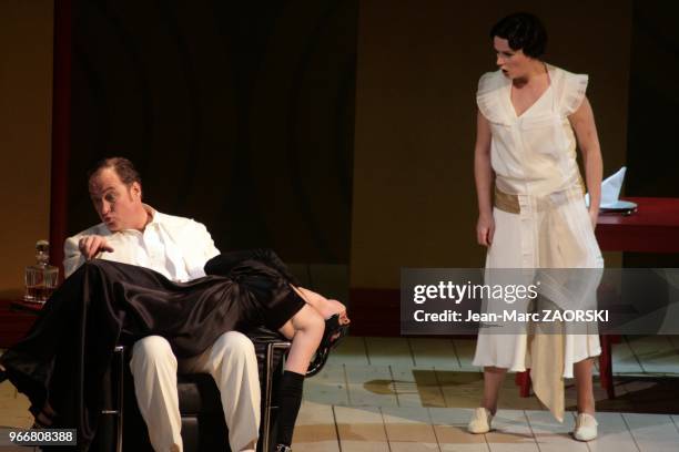 Wolfgang Newerla and Magdalena Anna Hofmann in Von Heute Auf Morgen, by Arnold Schoenberg a one-act opera, sung in german, presented at the Puccini...