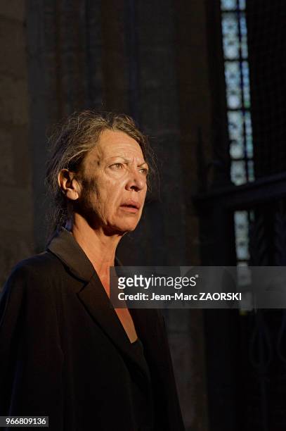 Mireille Herbstmeyer dans 'Les suppliantes, Eschyle, pièces de guerre', une adaptation pour le théâtre mise en scène par Olivier Py et présentée en...