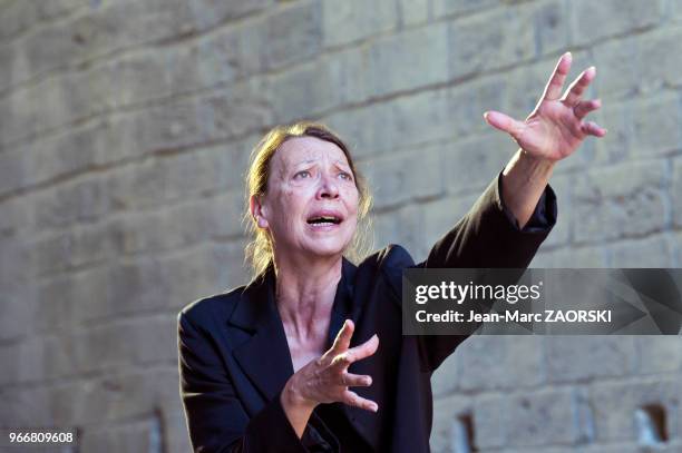 Mireille Herbstmeyer dans 'Les suppliantes, Eschyle, pièces de guerre', une adaptation pour le théâtre mise en scène par Olivier Py et présentée en...