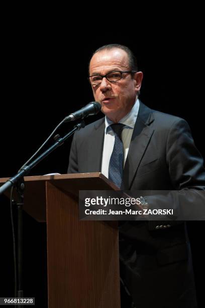 Jean-Marc Roubaud, maire de Villeneuve-lès-Avignon et président de la communauté d'agglomération du Grand Avignon, au cours de la conference de...