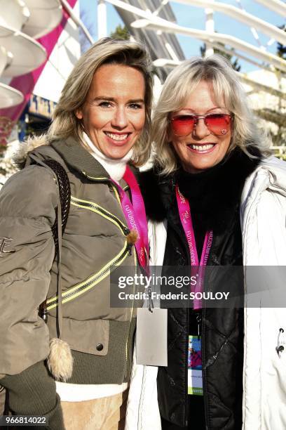 Evelyne Leclercq and her daughter attend the 25th Futuroscope's Birthday in Poitiers, France on December 17, 2011.