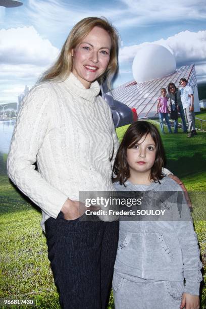 Alexandra Vandernoot and her daughter attend the 25th Futuroscope's Birthday in Poitiers, France on December 17, 2011.