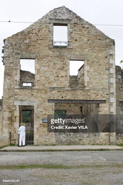 Ruines du village le 16 septembre 2011, Oradour-sur-Glane, Haute-Vienne, Limousin. Le nom d'Oradour-sur-Glane reste attache au massacre de sa...