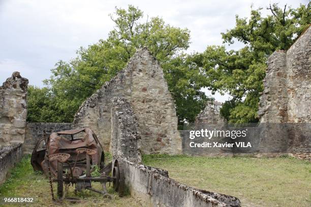 Ruines du village le 16 septembre 2011, Oradour-sur-Glane, Haute-Vienne, Limousin. Le nom d'Oradour-sur-Glane reste attache au massacre de sa...