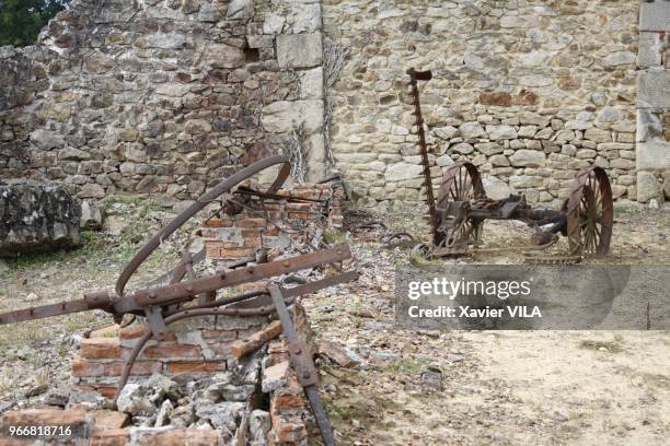 Ruines du village le 16 septembre 2011, Oradour-sur-Glane, Haute-Vienne, Limousin. Le nom d'Oradour-sur-Glane reste attache au massacre de sa...