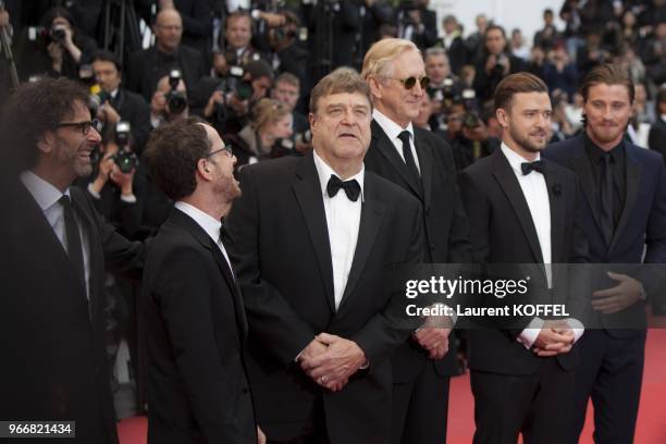 Joel Coen, Ethan Coen, John Goodman,T Bone Burnett, Justin Timberlake and Garrett Hedlund attend 'Inside Llewyn Davis' Premiere during the 66th...