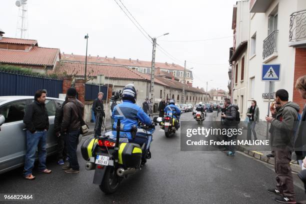 The terrorist Mohamed MERAH it's surround by the french police man and the RAID inToulouse, France on March,2012.