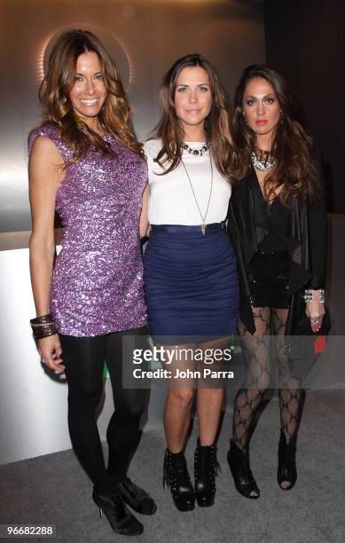 Kelly Bensimon, Erin Lucas and Roxy Olin attend the QVC Style Party to Kick Off Mercedes-Benz Fashion Week in Bryant Park on February 13, 2010 in New...