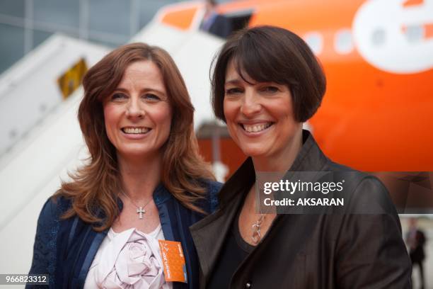 EasyJet low-cost airline received its 200th Airbus, yesterday, may 26, 2011 in Toulouse delivery center. Tina Milton head of Cabin Services and...