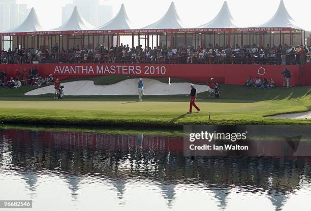 Richard Bland of England in action during Final Round of the Avantha Masters held at The DLF Golf and Country Club on February 14, 2010 in New Delhi,...