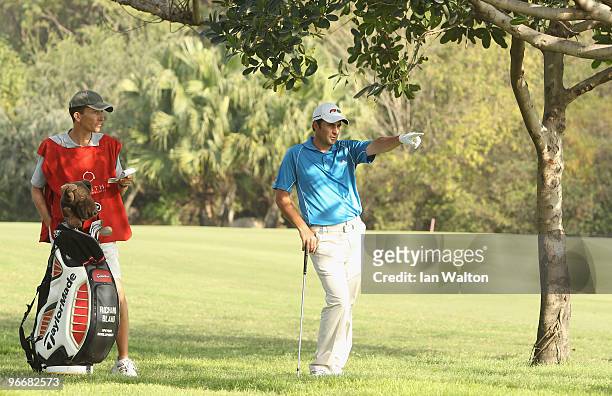 Richard Bland of England looks on during Final Round of the Avantha Masters held at The DLF Golf and Country Club on February 14, 2010 in New Delhi,...